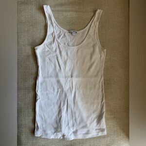 James Perse Women's White Ribbed White Tank Top